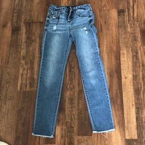 light wash denim jeans